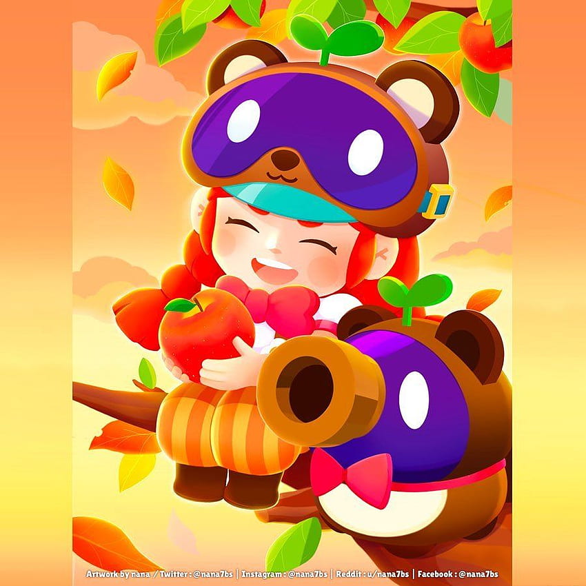 nana artist on Instagram: “Autumn scent 秋の香り Tanuki Jessie タヌキジェシー - I participated in the sponsored contest. th. Fall scents, Star character, Star art HD phone wallpaper