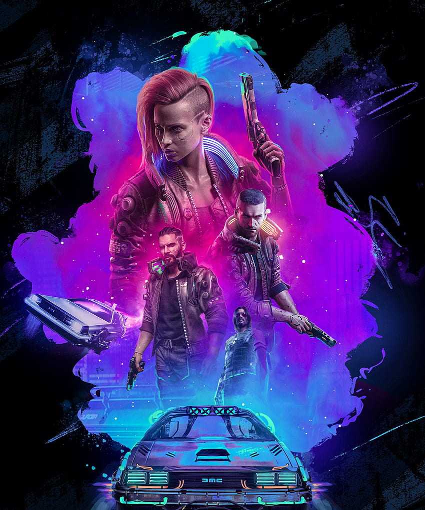 Cyberpunk 2077, offizielles Poster, Spiel HD-Handy-Hintergrundbild