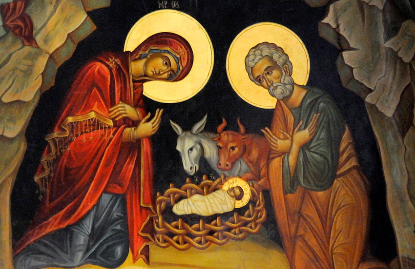 Nativity Icon, Nativity, Mary, Jesus, Joseph, icon HD wallpaper