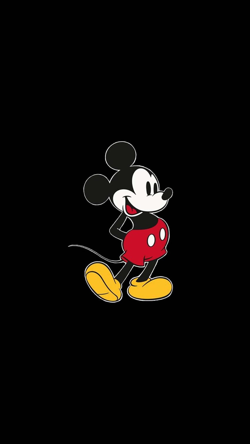 Myszka Miki Disney Estetyka: czarne tło — pomysł, iPhone, schematy kolorów, czarna Myszka Minnie Tapeta na telefon HD