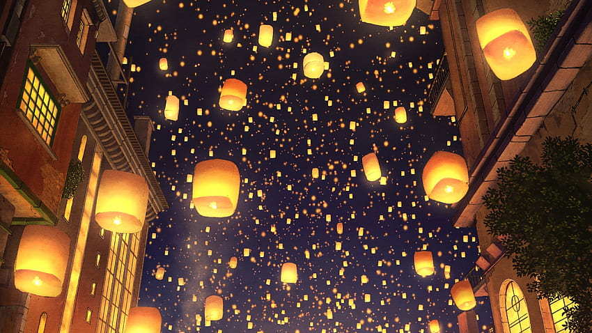 Paper Lantern, Flying Lantern HD wallpaper