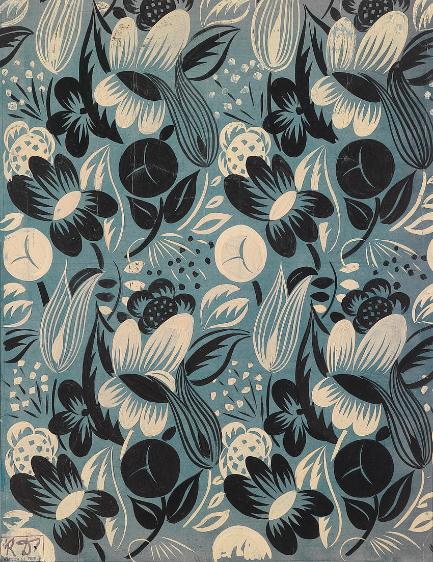 Textile Design di Raoul Dufy (francese, 1877 1953) per Bianchini Férier PUBBLICO DOMINIO. Raoul Dufy, stampa modello di progettazione, modello Sfondo del telefono HD