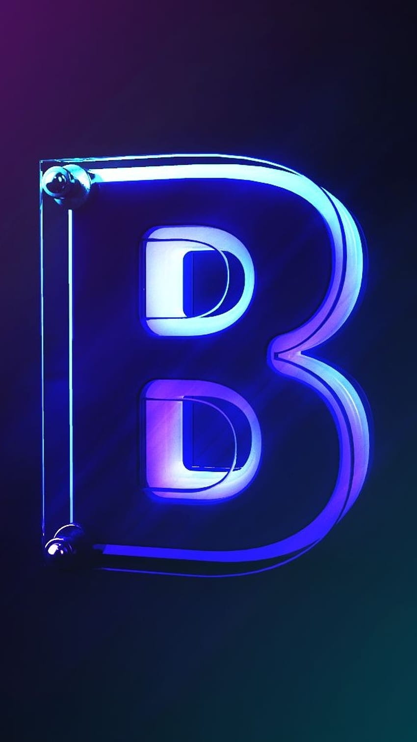 B-Buchstabe, Neonlicht, Hintergrund HD-Handy-Hintergrundbild