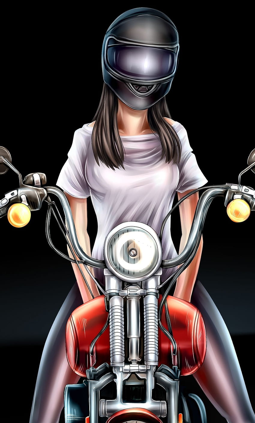 Biker Girl, Digital Art, Woman Digital Art HD phone wallpaper