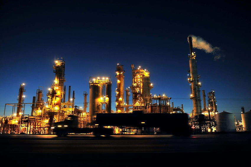 Gasindustrie in schwarzen Gemeinden, Ölraffinerie HD-Hintergrundbild
