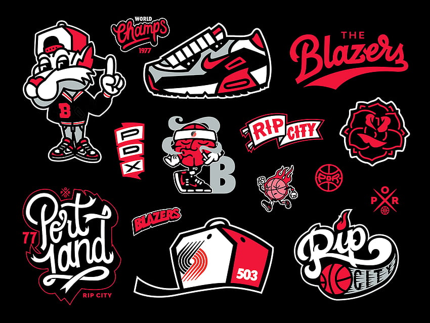 Portland Trail Blazers - Todos los antecedentes superiores de Portland Trail Blazers, logotipo de Portland Trail Blazers fondo de pantalla