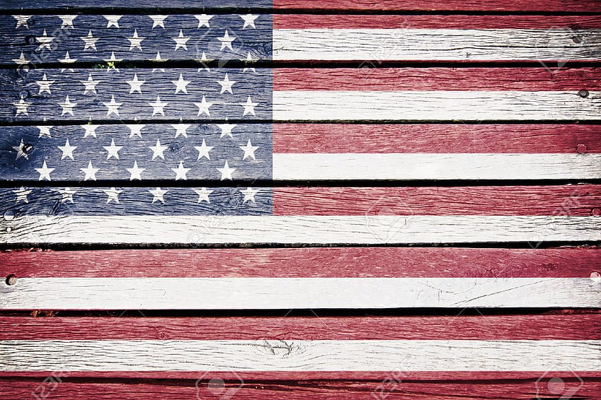 drapeau américain en bois – Best, Faded American Flag Fond d'écran HD