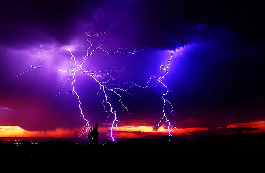Featured: Top 10 Best Android Weather Apps. Lightning storm, Wild weather, Lightning, Red Blue Lightning HD wallpaper