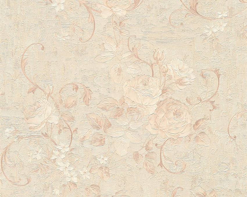 A.S. Création «Flowers, Beige, Brown, Cream, Gold» 372242 HD wallpaper
