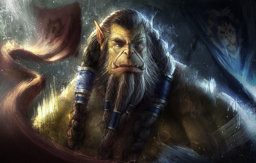 Figure, The game, WOW, Blizzard, Art, Orc, Fiction, Thrall HD wallpaper