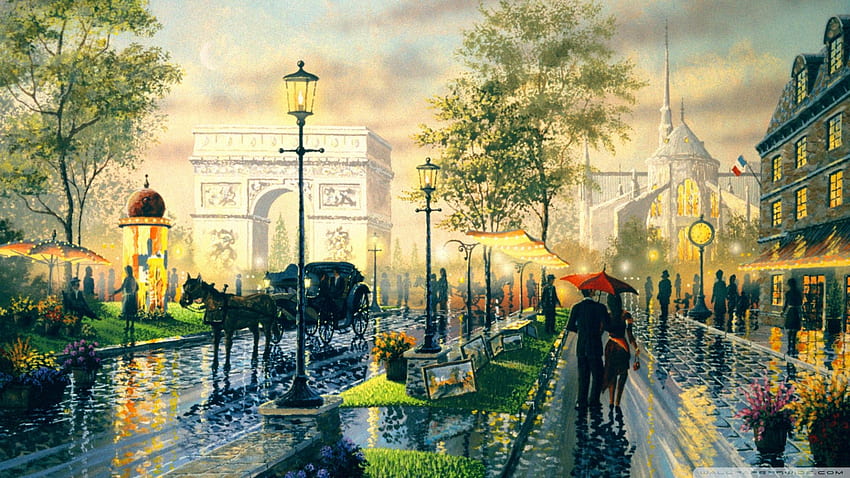Vintage Paris High Definition - Cute Painting HD wallpaper