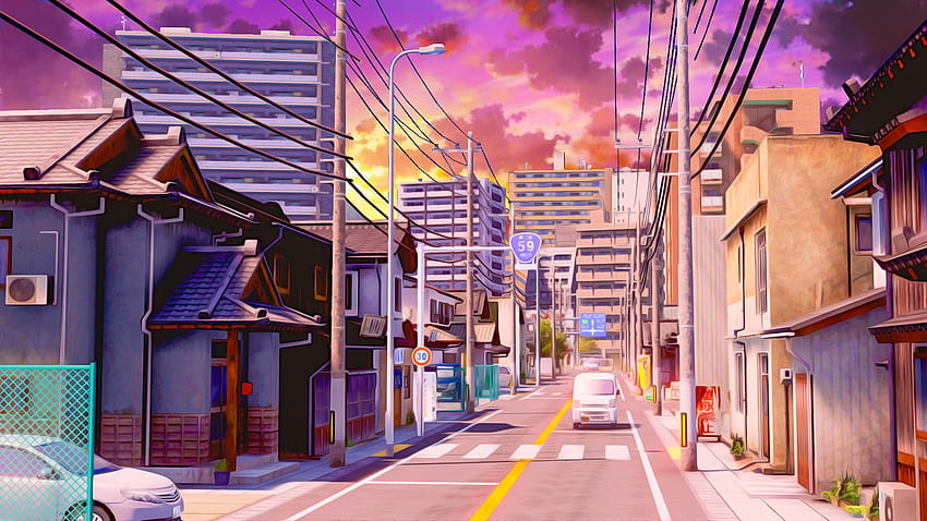 Anime city skyline HD wallpapers | Pxfuel