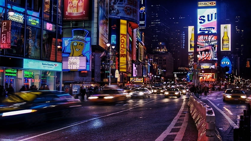 Rua da cidade noturna mais popular COMPLETA para fundo de PC. Cidade noturna, Times Square Nova York, Nova York, Natal da Times Square papel de parede HD