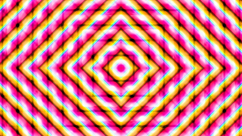 Reflection, Yellow, Pink, Rhombuses, Squares, Circle, Abstraction Abstract HD wallpaper