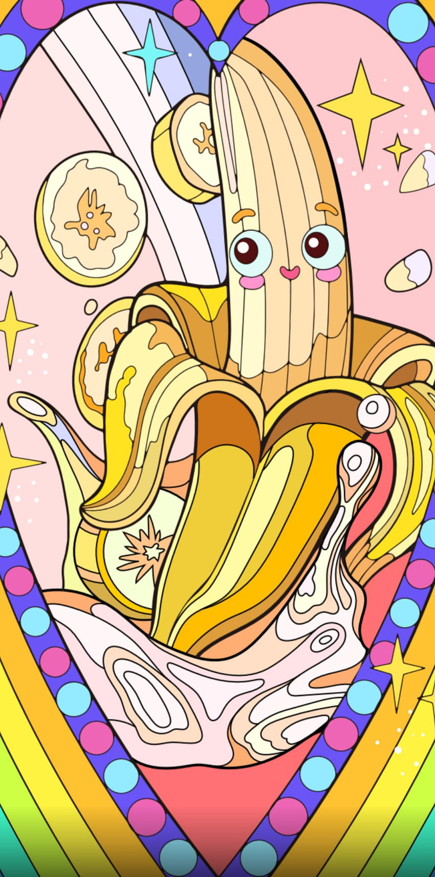 Kawaii banana, art, anime, food HD phone wallpaper