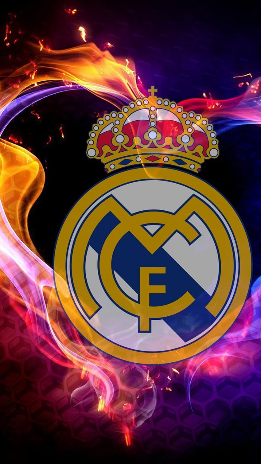 Real Madrid, Neon Theme, Logo HD phone wallpaper