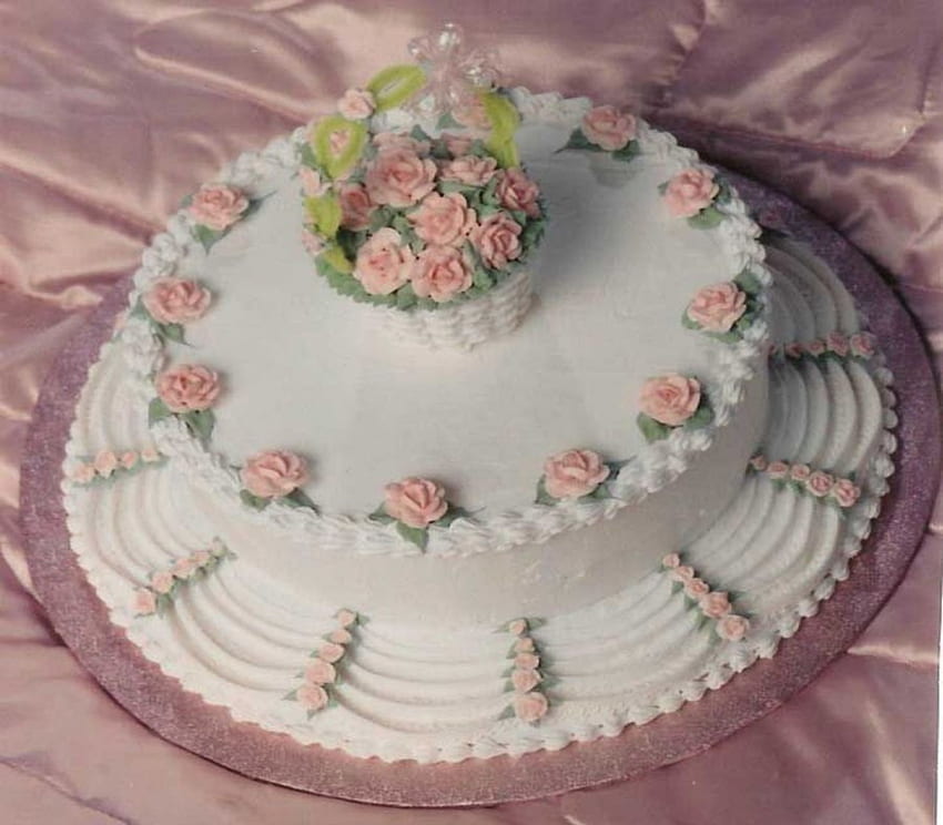Pink Lambeth Birtay Cake, White, Basket, Birtay, Flowers, Cake, Lambeth, Pink HD wallpaper