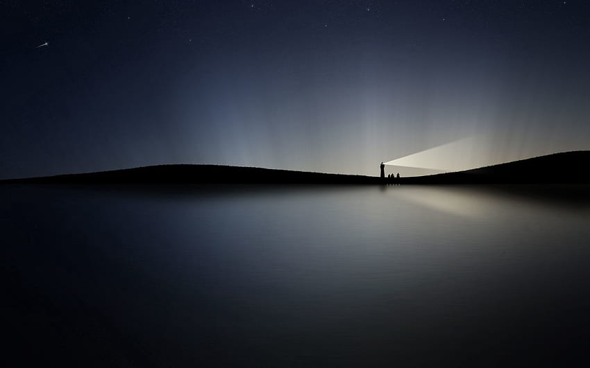 Wasser, Nacht, Leuchten, Vektor, Leuchtturm HD-Hintergrundbild