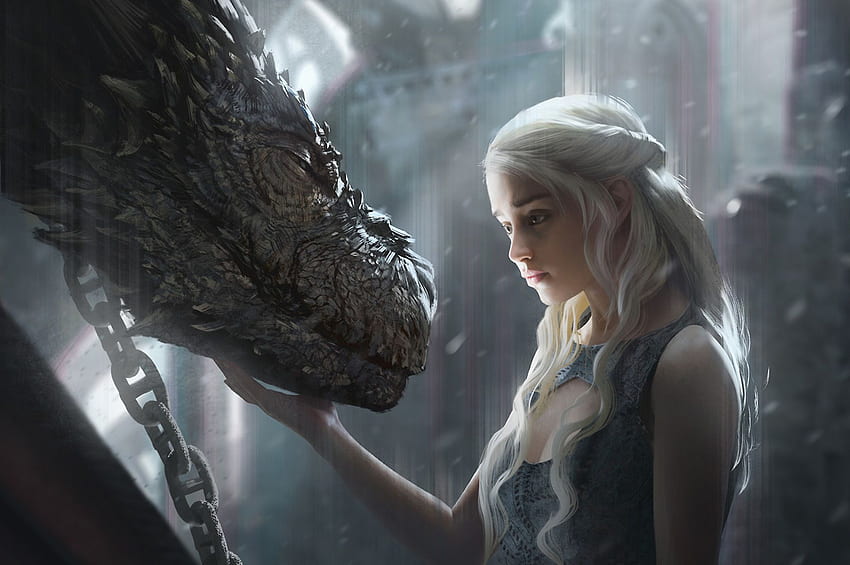 Daenerys Targaryen с Dragon Artwork, Филми, Khaleesi HD тапет