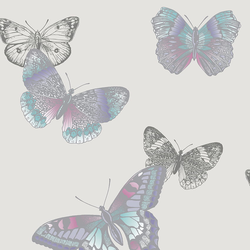 Arthouse Vintage Mariana Lavender Butterflies Glitter Effect, Lavender Butterfly fondo de pantalla del teléfono