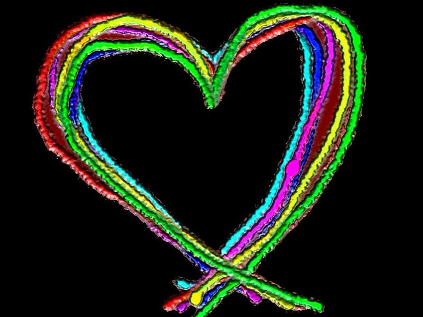 o amor é colorido, desenho animado, romance, cor, fentasy, 3d, amor, vermelho, corações, engraçado, coração, água papel de parede HD