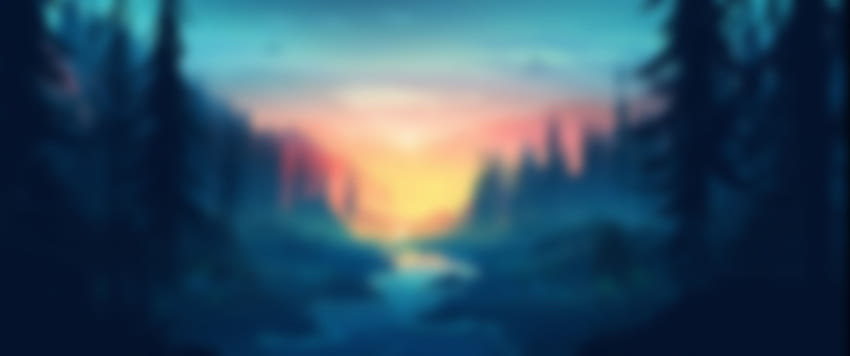 Dreamy Forest Blur Ultrawide - Rozmycie lasu Tapeta HD