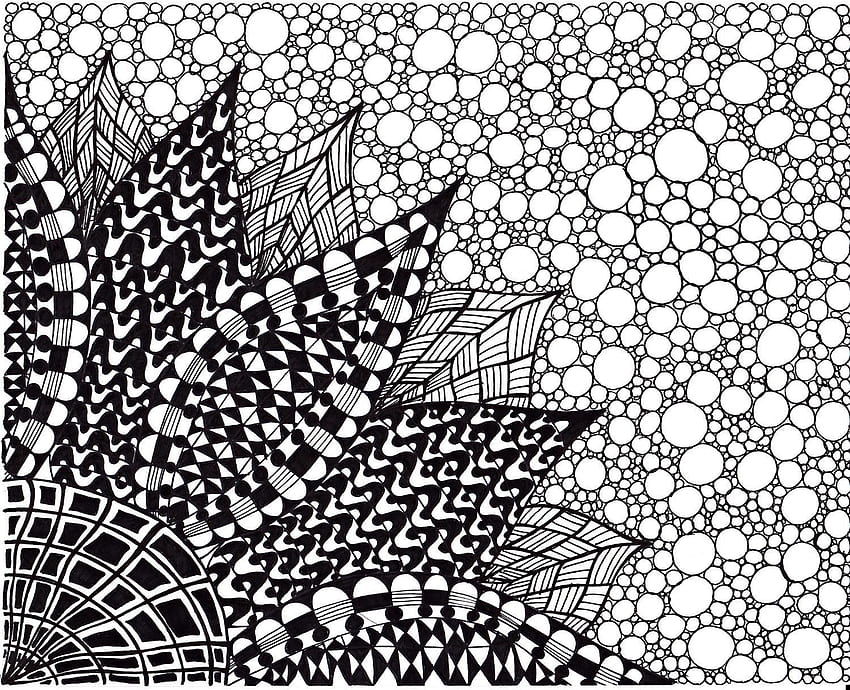 Sztuka abstrakcyjna czarno-białe tło 31, prosta abstrakcyjna mandala Tapeta HD