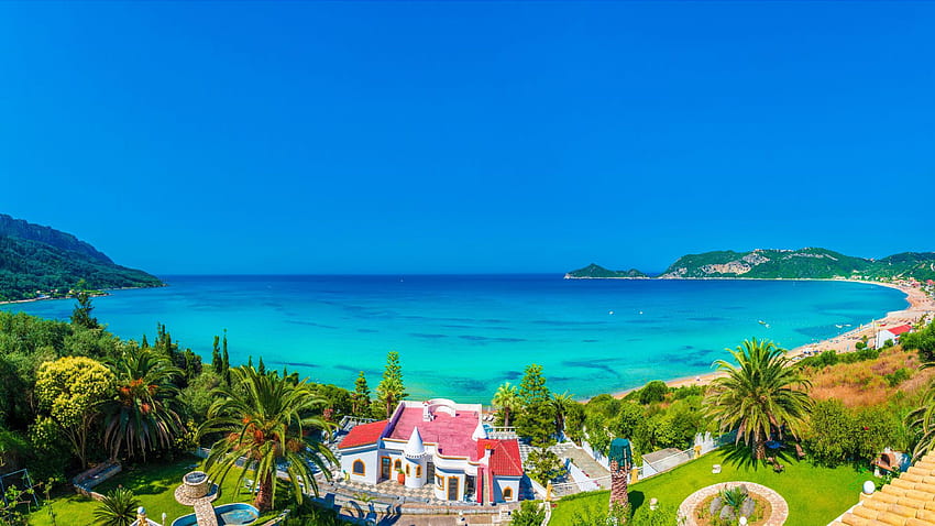 Ionian Sea Greece Corfu Island Beaches Ultra For And Mobile 3840×2160 K HD wallpaper