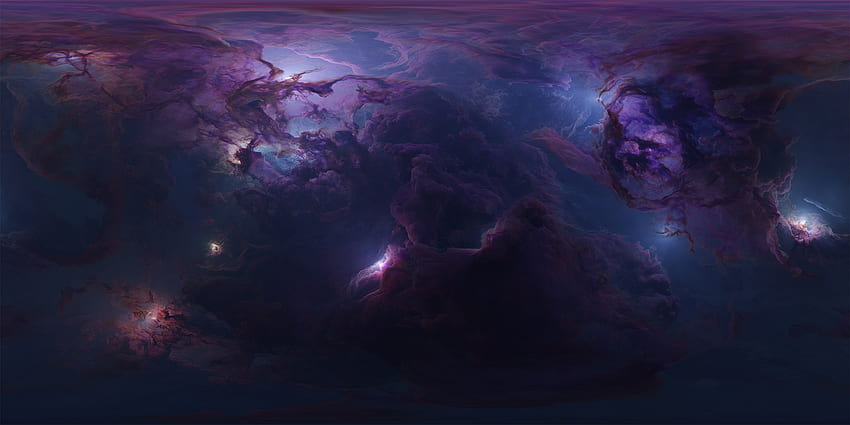 Nebula, dark, blue, fantasy, space, cosmos HD wallpaper