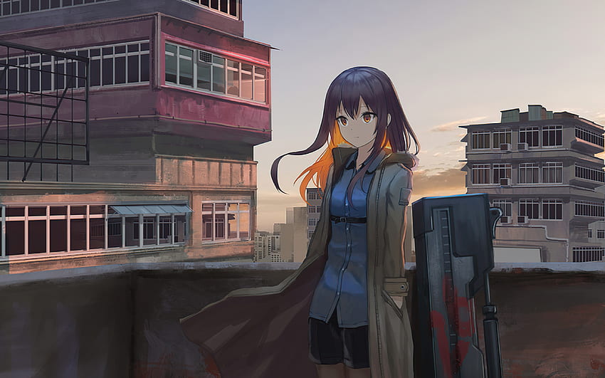 Anime Girl On Rooftop , , Background, and HD wallpaper | Pxfuel