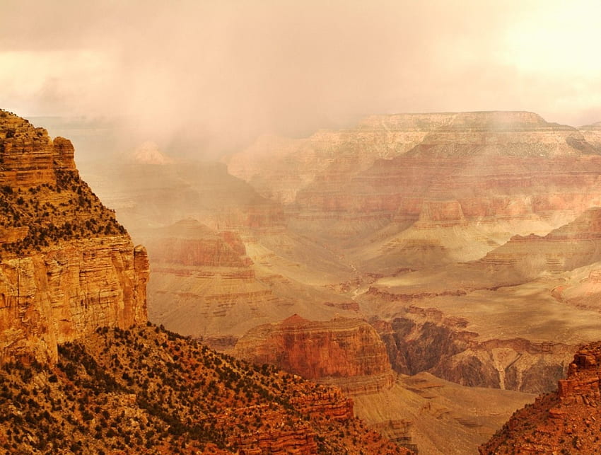 砂漠の岩、風景、自然 高画質の壁紙