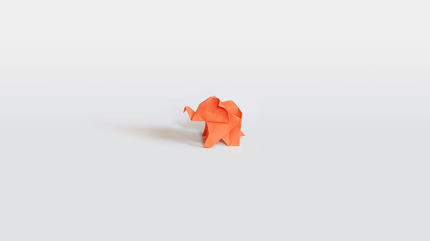 How About Orange: Origami elephant, Simple Elephant HD wallpaper