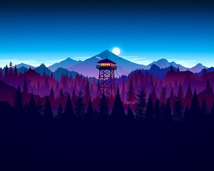 firewatch, video game, sunset, artwork, standard 5:4, fullscreen, , background, 104, 1280X1024 Pixels HD wallpaper