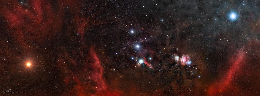 Betelgeuse do Rigel w Orionie - 2496 lekkich klatek. 78 indywidualnych paneli LRGB. 5 lokalizacji owania. 3 lata. 1. : przestrzeń Tapeta HD
