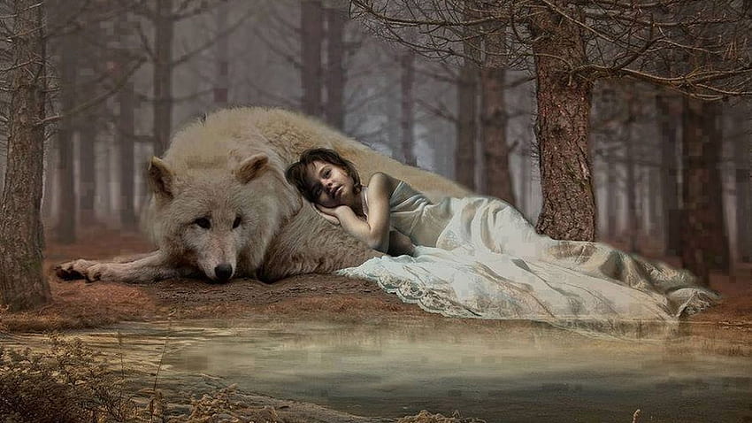 Mujer lobo durmiendo. lobo, lobos, mujeres, citas de lobo fondo de pantalla