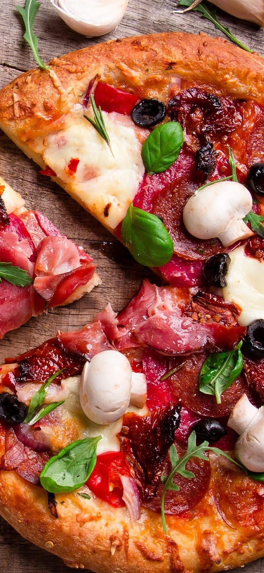 iPhone Köstliche Pizza, Lebensmittel, Tomaten, Pilze - Pizza Android, Lebensmittelpizza HD-Handy-Hintergrundbild