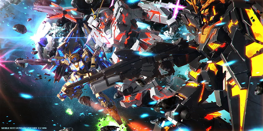 Gundam Unicornio Banshee fondo de pantalla