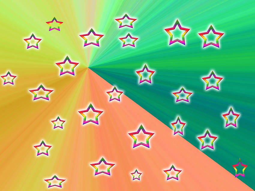 rainbow star, star, rainbow HD wallpaper