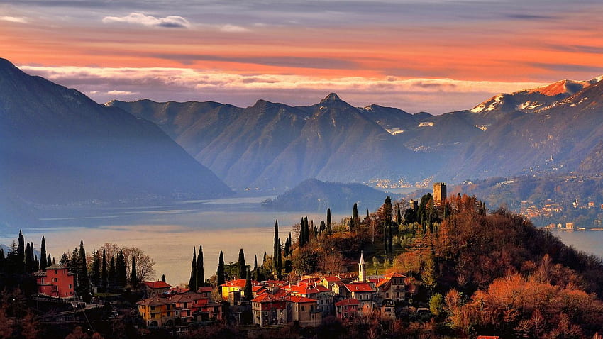 Lago di Como, Varenna, Lago Como Italia fondo de pantalla