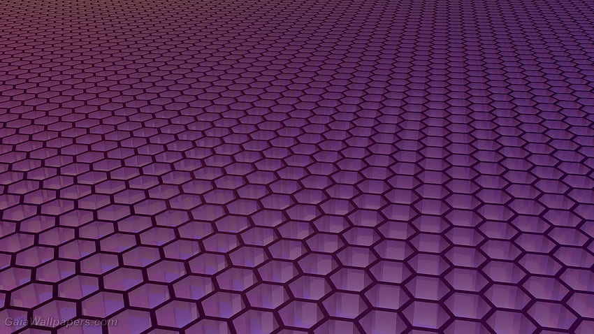 Infinite purple hexagonal grid HD wallpaper