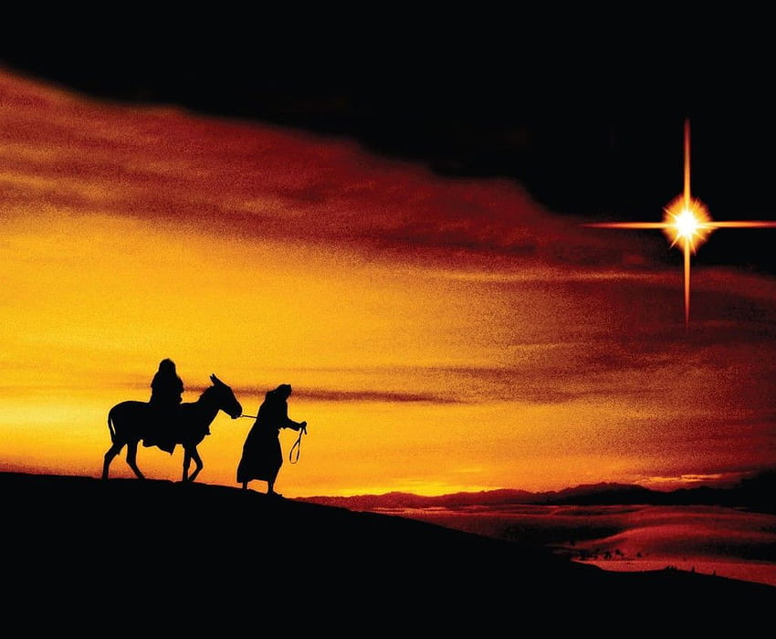 Josef und Maria nach Bethlehem. Der Krüppel. Die Geburt, Bethlehem Weihnachten HD-Hintergrundbild