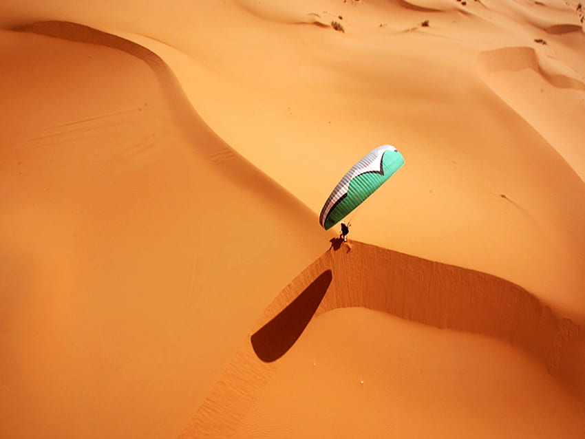 Desert , paragliding, beautiful, place HD wallpaper