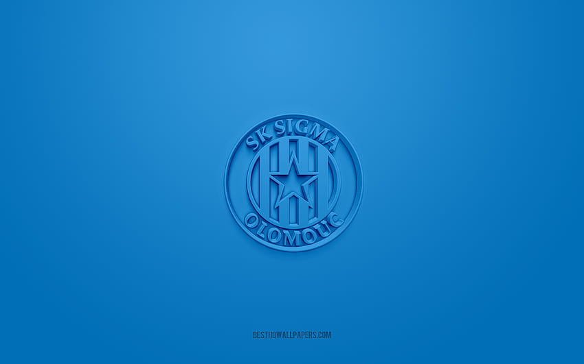 SK Sigma Olomouc, logo creativo 3D, blu, Czech First League, emblema 3d, squadra di calcio ceca, Liberec, Repubblica Ceca, 3d arte, calcio, SK Sigma Olomouc logo 3d Sfondo HD