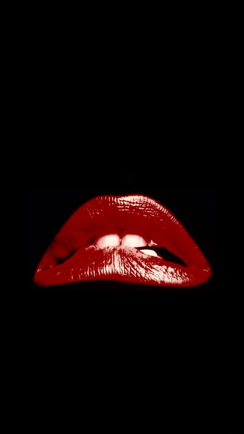 Red, lips, Rocky Horror Show, lock screen, 1970s, apple, Rocky iPhone HD phone wallpaper