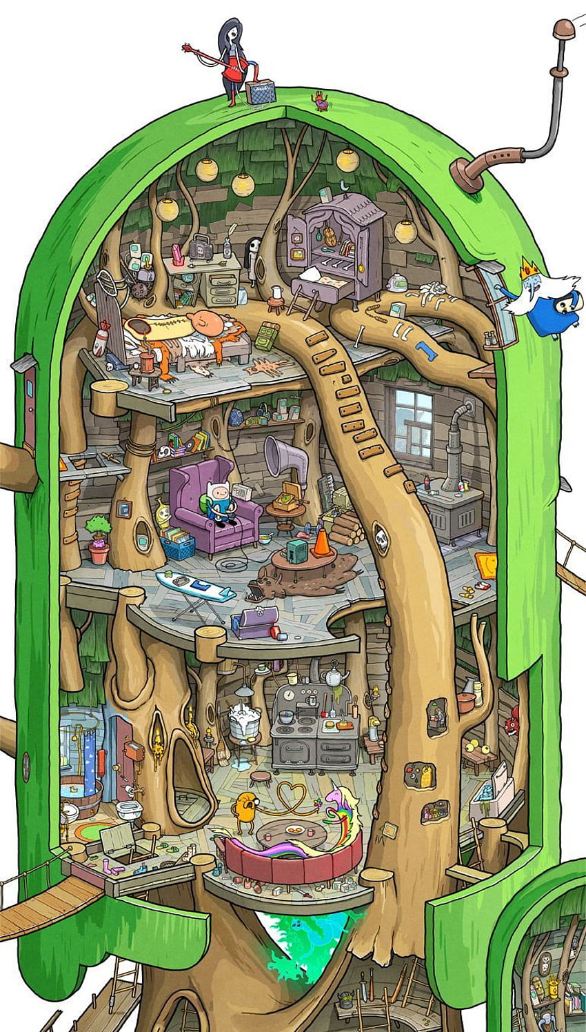 Adventure Time Treehouse HD тапет за телефон