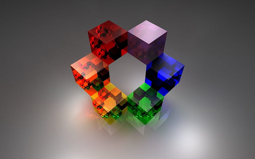 Astratto, multicolore, eterogeneo, superficie, forma, vetro, cubo Sfondo HD