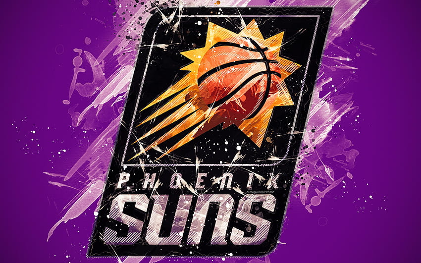 Phoenix Suns, arte grunge, logo Sfondo HD