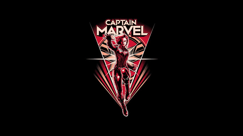 Minimal Captain Marvel 1440P, Marvel Minimalist HD wallpaper