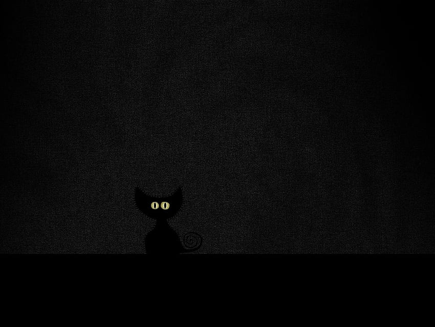 Gatto nero, gatto minimalista Sfondo HD