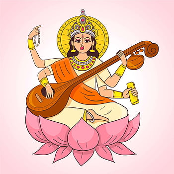 Hindu God - Saraswati' Sticker | Spreadshirt